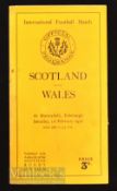 1936 Scotland v Wales Rugby Programme: Usual Murrayfield issue in quite good condition with