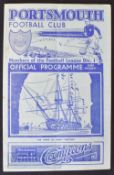 1938/39 Portsmouth v West Bromwich Albion FA Cup match programme 21 January; feint fold, o/wise