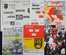 1947-1996 Munster Rugby Programmes v Tourists (7): v Australia 1947, 1976, 1981, 1992, 1996; v