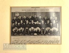 1967 Photo from original print of South African squad v France: Framed mounted and glazed, c.11” x