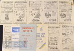 Selection of Scunthorpe Utd home match programmes to include 1952/53 Oldham Athletic (Champions),