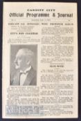 1926/27 Cardiff City v West Bromwich Albion Div. 1 football programme 4 September; covers missing,
