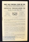 1946/47 FAC match programme Port Vale v Finchley at Bryan Street, Hanley 30 November 1946; Good