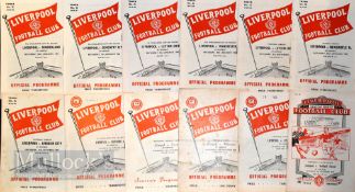 Selection of Liverpool home match programmes to include 1956/57 Sheffield Utd 1957/58 Ipswich