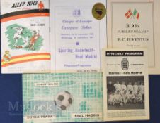 European Cup match programmes to include 1959/60 Nice v Real Madrid (4 February), 1962/63 Anderlecht
