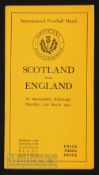 1931 Scarce Scotland v England Rugby Programme: Beautifully clean issue with team pics old and new