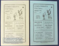 1951/52 Cowdenbeath v Falkirk (SLC) match programme Volume 2, No. 1; v Ayr Utd Div B league match 16
