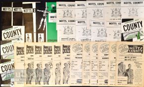 Selection of Notts. County home match football programmes to include 1956/57 Bristol City 1957/58