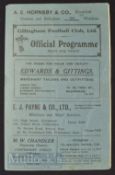 1928/29 Gillingham v Exeter City football programme Div. 3 (S) 20 October at Priestfield. Very