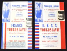 1960 (the 1st) European Nations Cup Final football programme USSR v Yugoslavia 10 July 1960 at