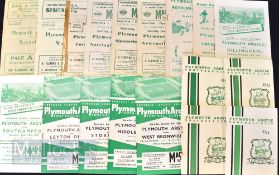 Collection of Plymouth Argyle home match programmes to include 1948/49 Barnsley 1950/51 Walsall