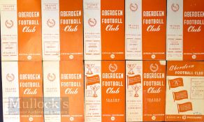 Collection of Aberdeen home football match programmes to include 1955/56 St. Mirren 1956/57