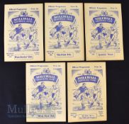 Selection of Millwall home match programmes to include 1952/53 Manchester Utd (fr) 1954/55