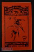 1935/36 Arsenal v Preston NE Div. 1 football match programme 26 October, slight crease, heavy rust