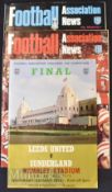 1973 FA Cup final match programme at Wembley (signed by the referee Ken Burns plus the linesmen A