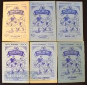 Selection of Millwall home football programmes to include 1953/54 Headington Utd (FAC) 1954/55