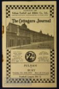 Pre war 1936/37 Fulham v Bury Div. 2 football programme 24 October; slight crease, very rusty