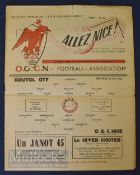 1955/56 OGC Nice (France) v Bristol City friendly match programme 27 May, large issue scarce.