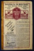 1938/39 Walsall v Carlisle Utd FAC match programme 26 November, selotape to spine, punch holes,