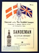 1955 Copenhagen Combination XI v The Scottish League football programme 11 October 1955 in
