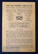 1944/45 War League Port Vale v Notts County match programme (undated) 4 pager has team changes,