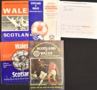 Selection of Dai Davies (1948-2021) Owned Wales International football Programmes with Hand Signed