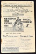 1946/47 Northampton Town v Peterborough Utd FAC replay match programme 19 December; tiny number on