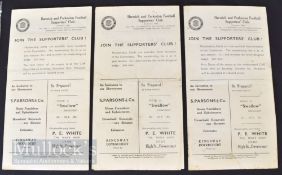 1938/39 Harwich & Parkeston Eastern Counties League football programmes v Crittall Athletic (3