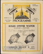 1938/39 Norwich City v West Bromwich Albion Div. 2 match programme 1st September; Good.