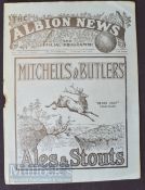 1933/34 West Bromwich Albion v Bolton Wanderers reserves Central League match programme 11 November;