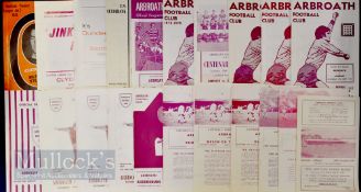 Selection of Arbroath FC home match programmes 1959/60 Rangers 1968/69 Stirling Albion (SLC), Morton