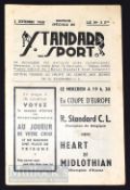 1958/59 European Cup Standard Liege v Heart of Midlothian (Hearts 1st European cup match) football