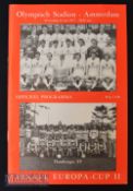 Signed Ken Burns (1931-2016) Top English referee with many awards on the international and