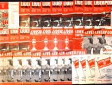 Collection of Liverpool home match programmes to include 1960/61 Portsmouth, 1961/62 Leeds Utd,