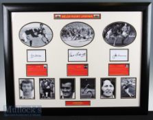 Signed Framed Wales Rugby Legends Display: c.36” x 28” mounted, framed & Perspex-glazed attractive