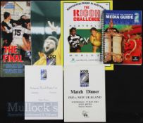 1987-1999 RWC Finals Rugby Programmes, Menus etc (6): Stunning selection, the overall issue and