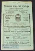 1933/34 Chelmsford v Harwich &Parkeston London Cup football programme 20 January. Name on front,