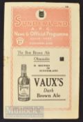1933/34 Sunderland v Newcastle Utd football programme Div. 1 3 March. Slight crease, pages