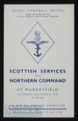 1945 Scarce Scottish Services v Northern Command Rugby Programme: At Murrayfield, March, close to