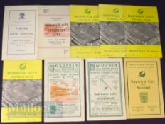Selection of Norwich City home match football programmes to include 1951/52 Arsenal (FAC), 1952/53