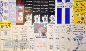 Collection of Rochdale home match programmes 1954/55 Hinckley Athletic (Fac), 1955/56 Halifax Town