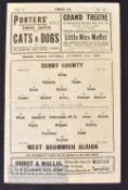 1936/37 Derby County v West Bromwich Albion Div 1 match programme 26 December; feint fold, fair-