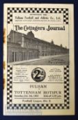 Pre-war 1934/35 Fulham v Tottenham Hotspur Div 2 match programme 5 October, heavy rust with burn, no