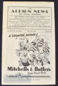 1951 Festival of Britain West Bromwich Albion v SC Wacker match programme; slight crease, overall