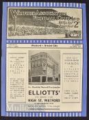 1936/37 Watford v Bristol City match programme Div. 3 (s) 3 April. Team changes, o/all good.