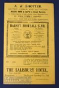 1933/34 Barnet v London Caledonians FA Amateur Cup 4th round football programme 24 February; 4