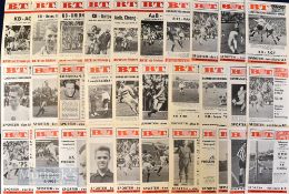 Collection of 1960s Danish football programmes B.T. fodbold service pocket size 4 page issues to