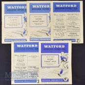 Selection of Watford home match programmes to include 1949/50 Walsall, 1950/51 Newport County 1951/