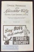 1937/38 Leicester City v West Bromwich Albion Div. 1 match programme 16 October; score to team page,