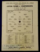 1943/44 Luton Town v Portsmouth War League South match programme 6 May, single sheet; Fold (kept